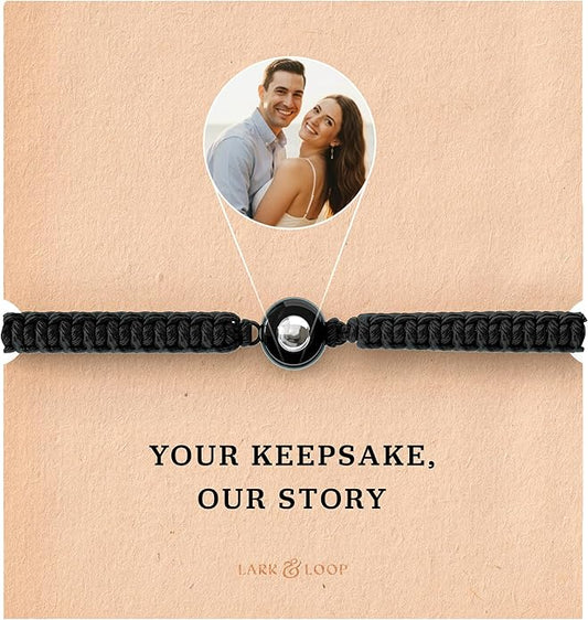 Lark & Loop Custom Bracelet with Picture Inside - Mens Bracelet - Customized Personalized Gifts for Men - Birthday Gifts for Boyfriend, Husband - Anniversary Presents for Him - In Memory of Loved One