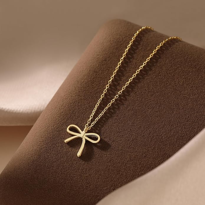 SLUYNZ Solid 925 Sterling Silver Bow Choker Necklace for Women Teens Simple Bowknot Pendant Necklace