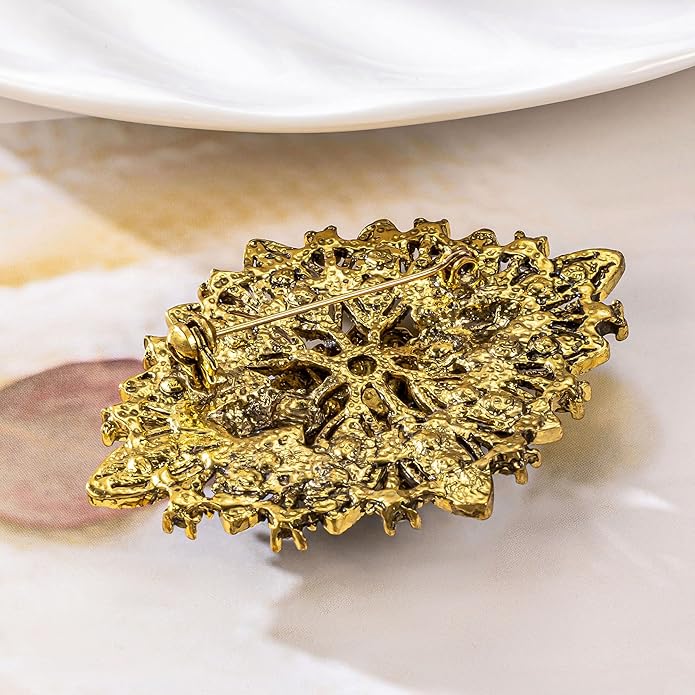 HAISWET Vintage Art Deco Crystal Rhinestone Brooch Pin for Women