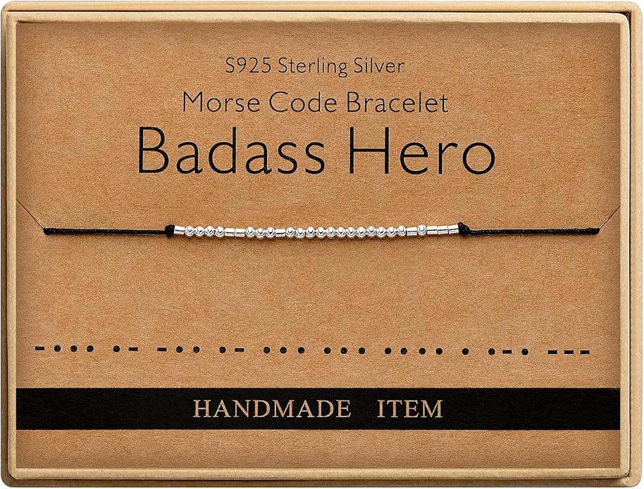 Monily Inspirational Gifts for Women Morse Code Bracelets for Women Funny Bracelet for Friend Funny Gift for Women Sterling Silver Bracelet for Women