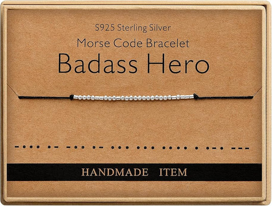 Monily Inspirational Gifts for Women Morse Code Bracelets for Women Funny Bracelet for Friend Funny Gift for Women Sterling Silver Bracelet for Women