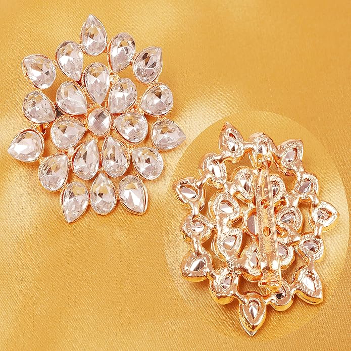 Touchstone Indian Bollywood Handcrafted Designer Jewelry Brooch Lapel Pin in Gold Or Silver Tone for Women.