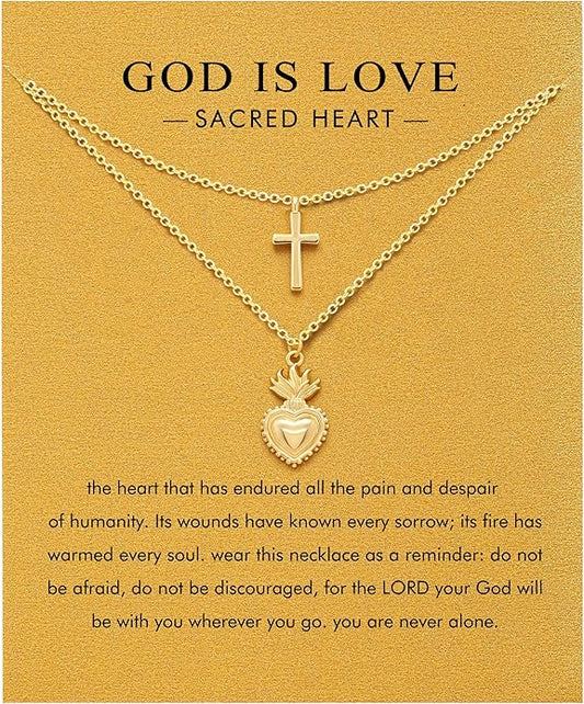 Baydurcan 14K Golden Plated Pendant Necklaces for Women - Cross and Sacred Heart Frog Ghost Cheer Cowgirl Gifts for Friend Sister Daughter Couple, Birthday, Christmas, Graduation Gifts