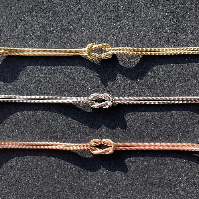 Matching Bracelets for Couples，Dainty Gold Love Knot Bracelet 14K Gold Plated Herringbone Chain Bracelet Relationship Jewelry Gifts for Best Friend