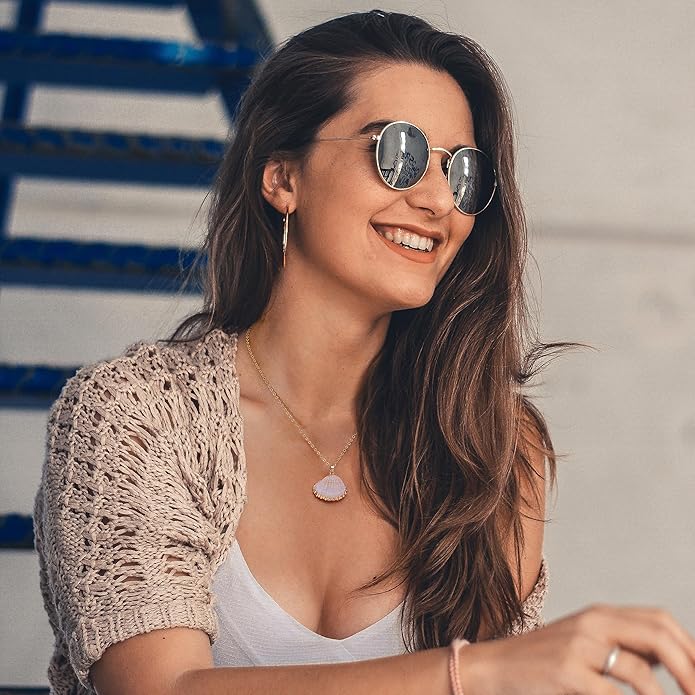 CANEVINKA 18K Gold Plate Coin Pendant Necklace for Women Dainty Compass Sunflower Necklaces Personalized Chain Layered Jewelry